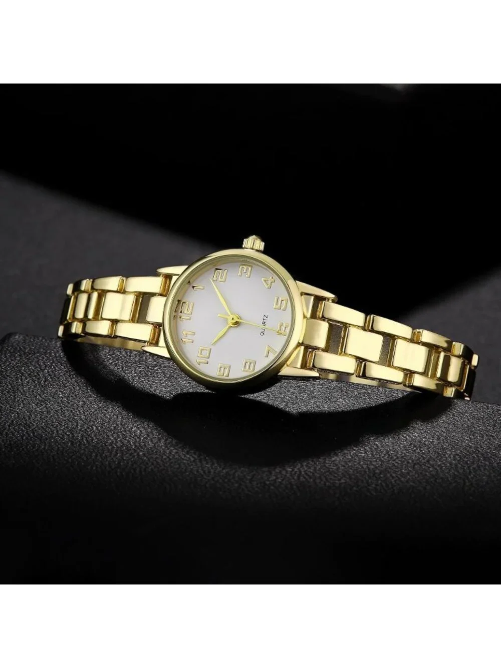 Women Gold White Small Thin Analog Bracelet Quartz Dainty Waterproof Wrist Watch